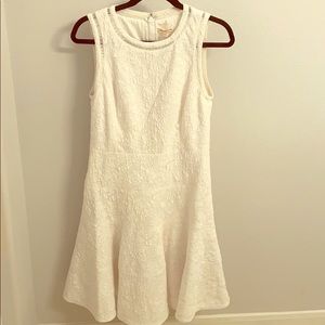 Rebecca Taylor Stretch Textured White Dress
